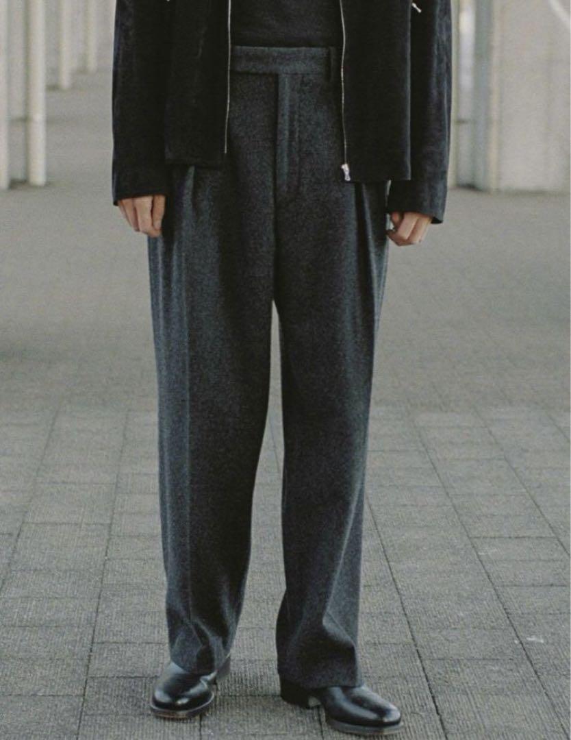 WOOL FLEECE TUCK PANTS LIDNM リドム