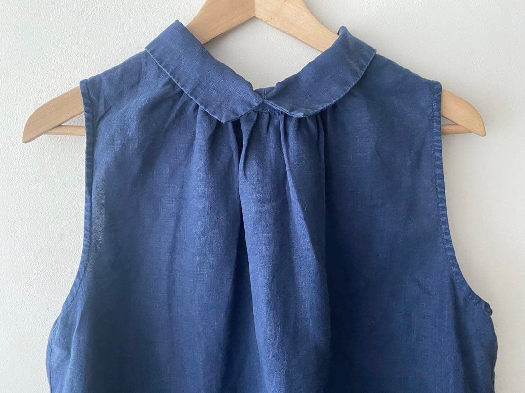 nest robe リネンブラウス 襟付き ネイビー 早い者勝ち www.marinimmo.com