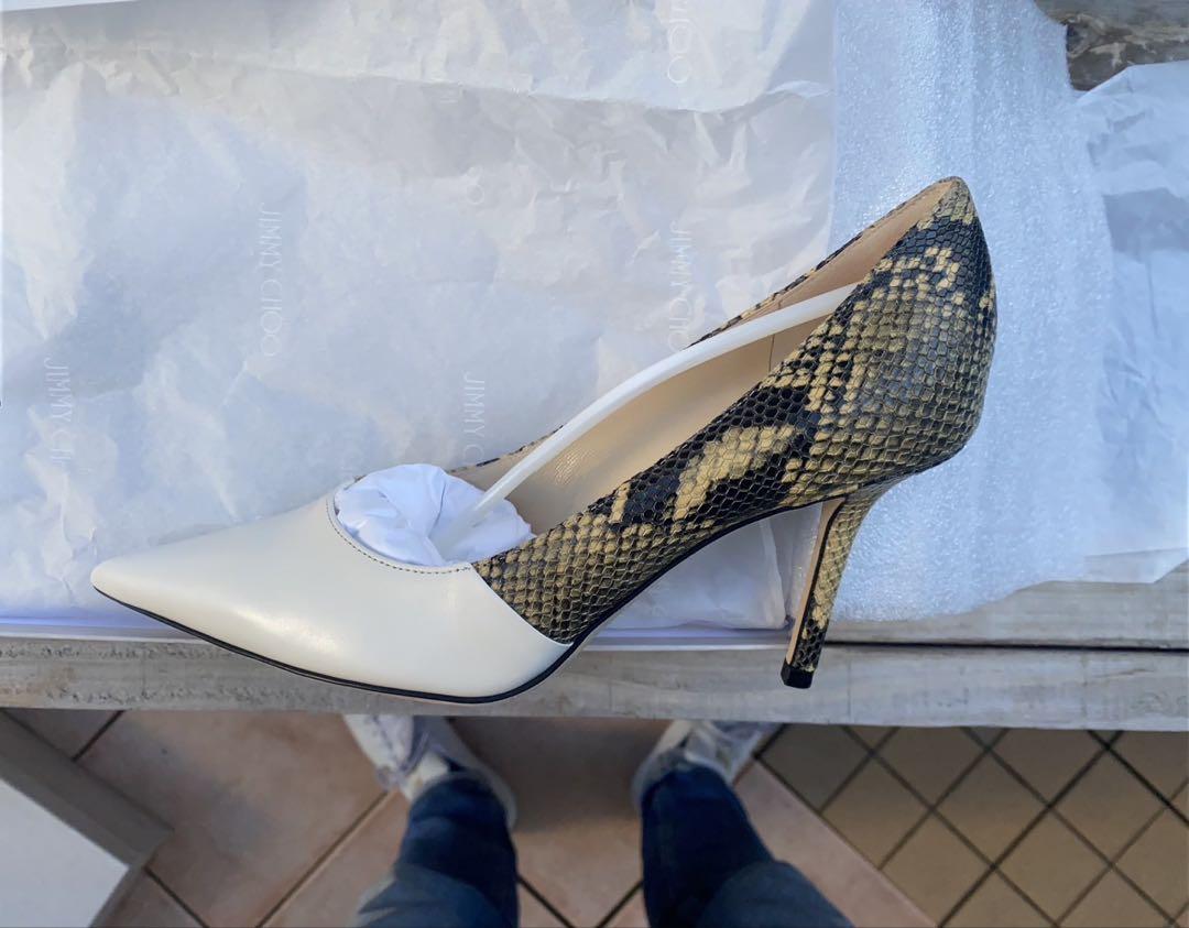 JIMMY CHOO ハイヒール 35 ホワイト/スネークスキン