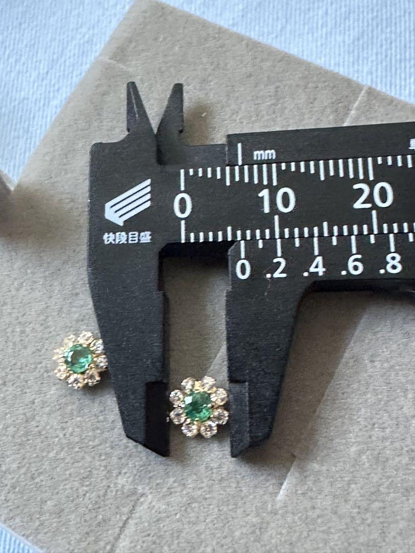 TSUTSUMI k18エメラルドメレダイヤピアス