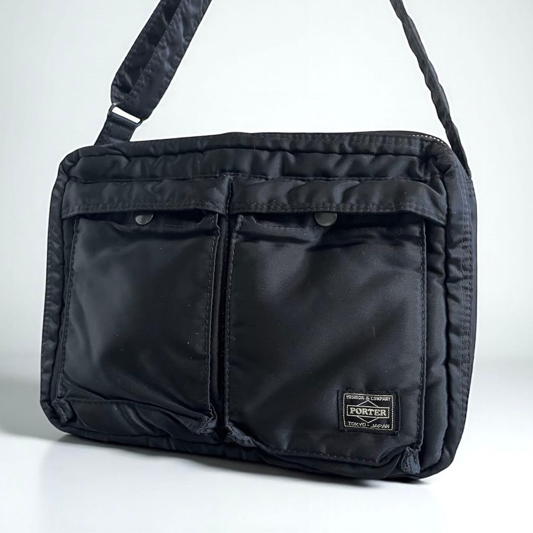 ポーター タンカー ショルダーバッグ L ブラック ナイロン 2層吉田カバン