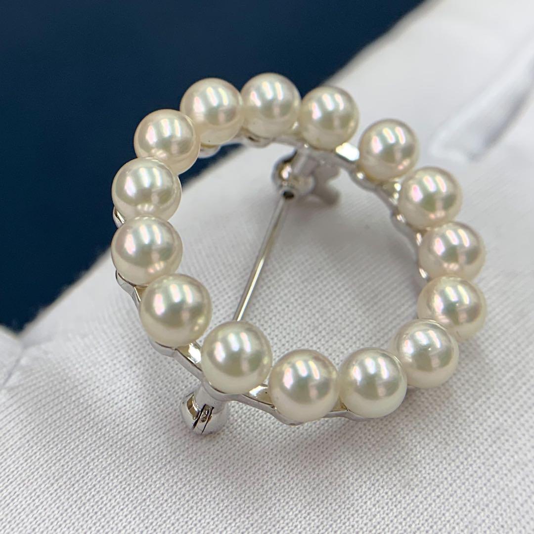 クリスマス特集2022 ミキモト ブローチ MIKIMOTO 4.3mm アコヤ真珠