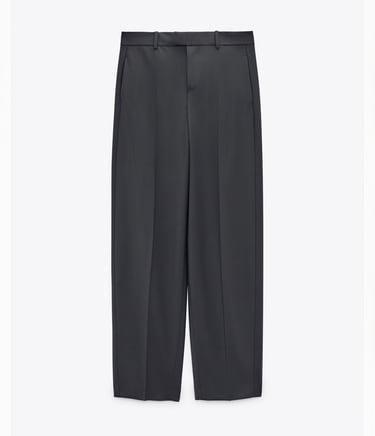 ZARA LIMITED EDITION ウールワイドレッグパンツ GRAY S - メルカリ
