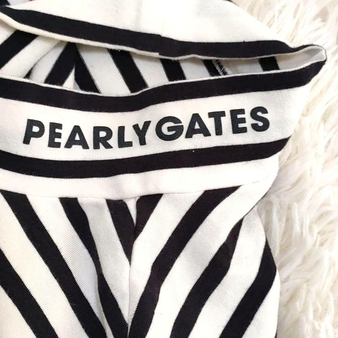 PEARLY GATES レディース M モックネック ストライプシャツ