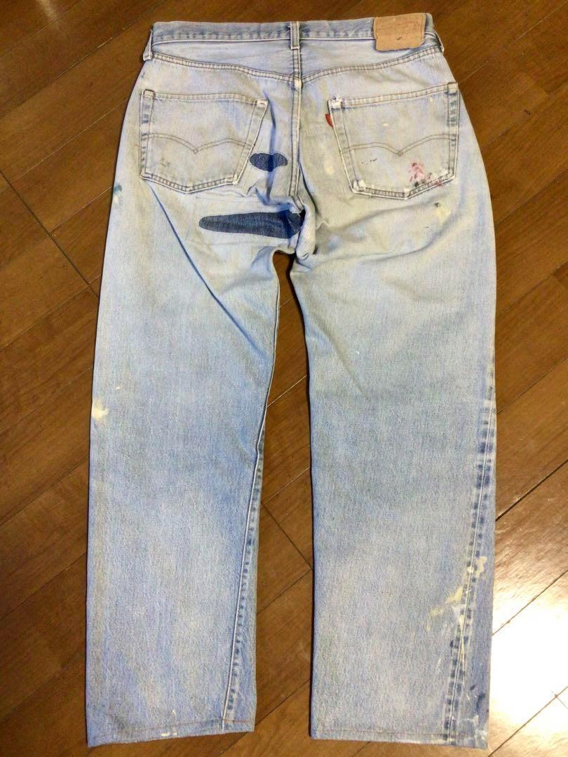 ★80sUSA製リーバイス501 赤耳 W36 股下75cm黒カン 内股シングル