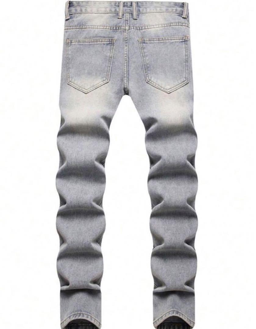 Central cee着用ダメージバイカーデニム UKドリル AMIRI パンツ