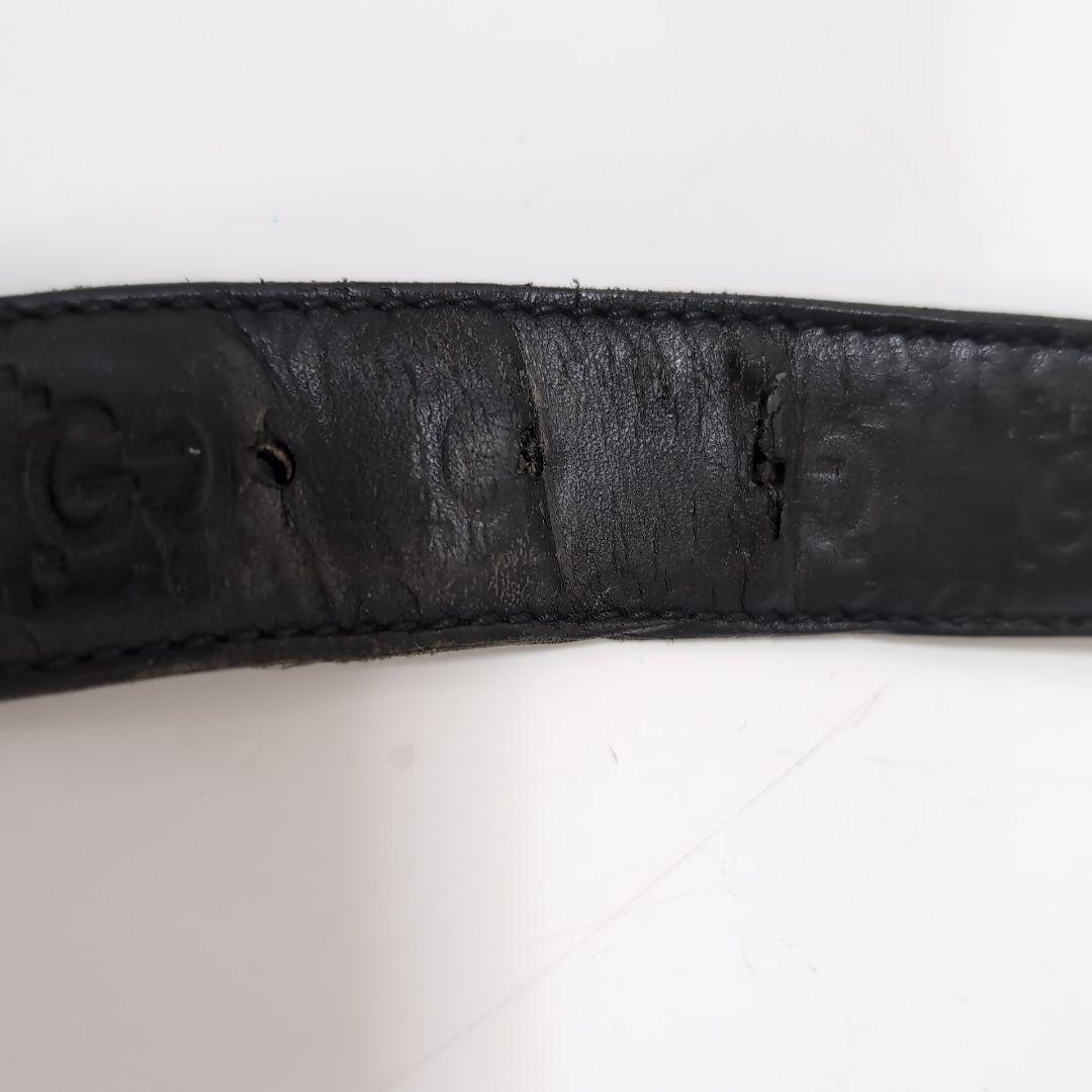 GUCCI グッチ ベルト レザー シマ GG総柄 ブラック