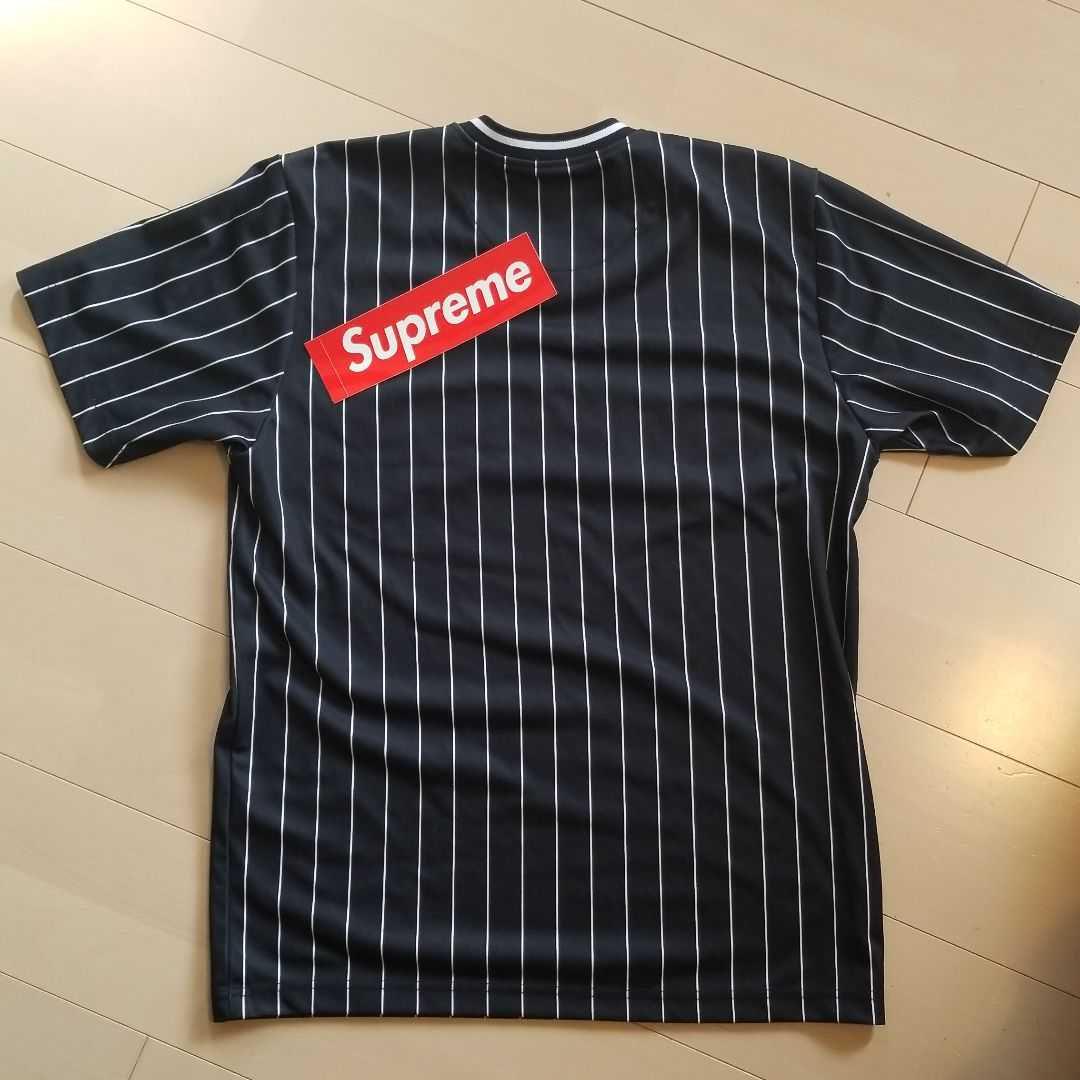 ブラック† Supreme ストライプ お値下げ不可 TkRaY-m66311428647 ベースボールシャツ ーデもかっ