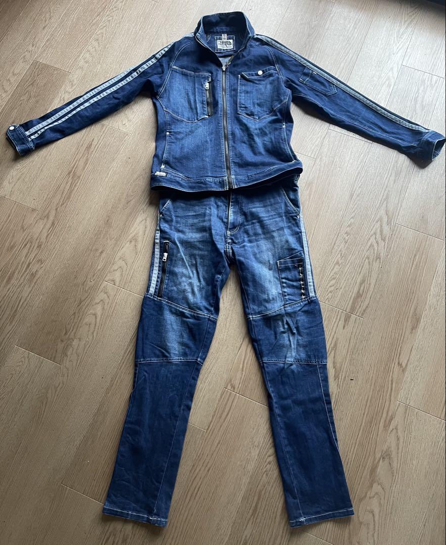 寅壱TORA上下セットLLデニム長袖ブルゾン デニムパンツ作業服 作業着