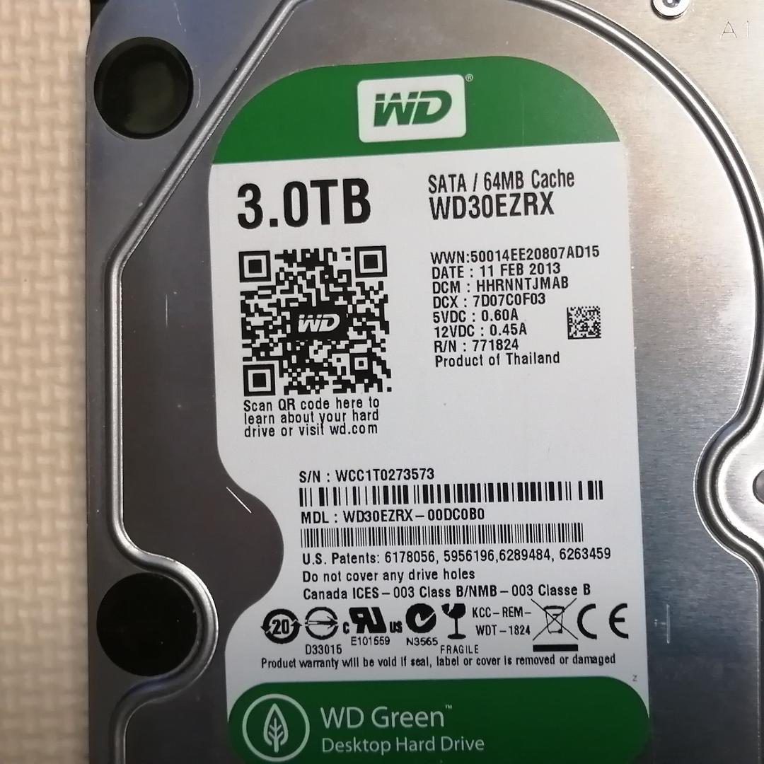 WDC WD30EZRX-00DC0B0 3000.5 GB WDC WD30EZRX-00DC0B0 3000.5 GB