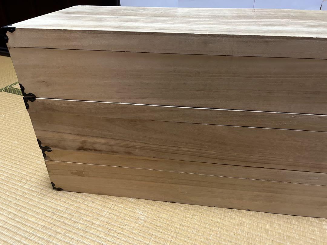 Miya07 桐箱3段　蓋付き桐ケース　着物　衣装箱　収納ケース　和家具