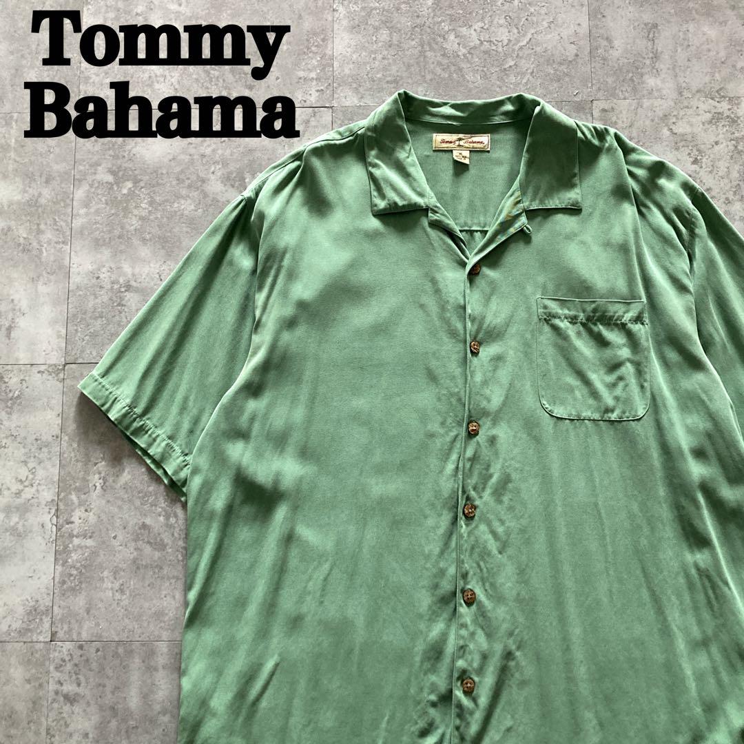 Tommy Bahama トミーバハマ シルク オープンカラー ブラック シャツ