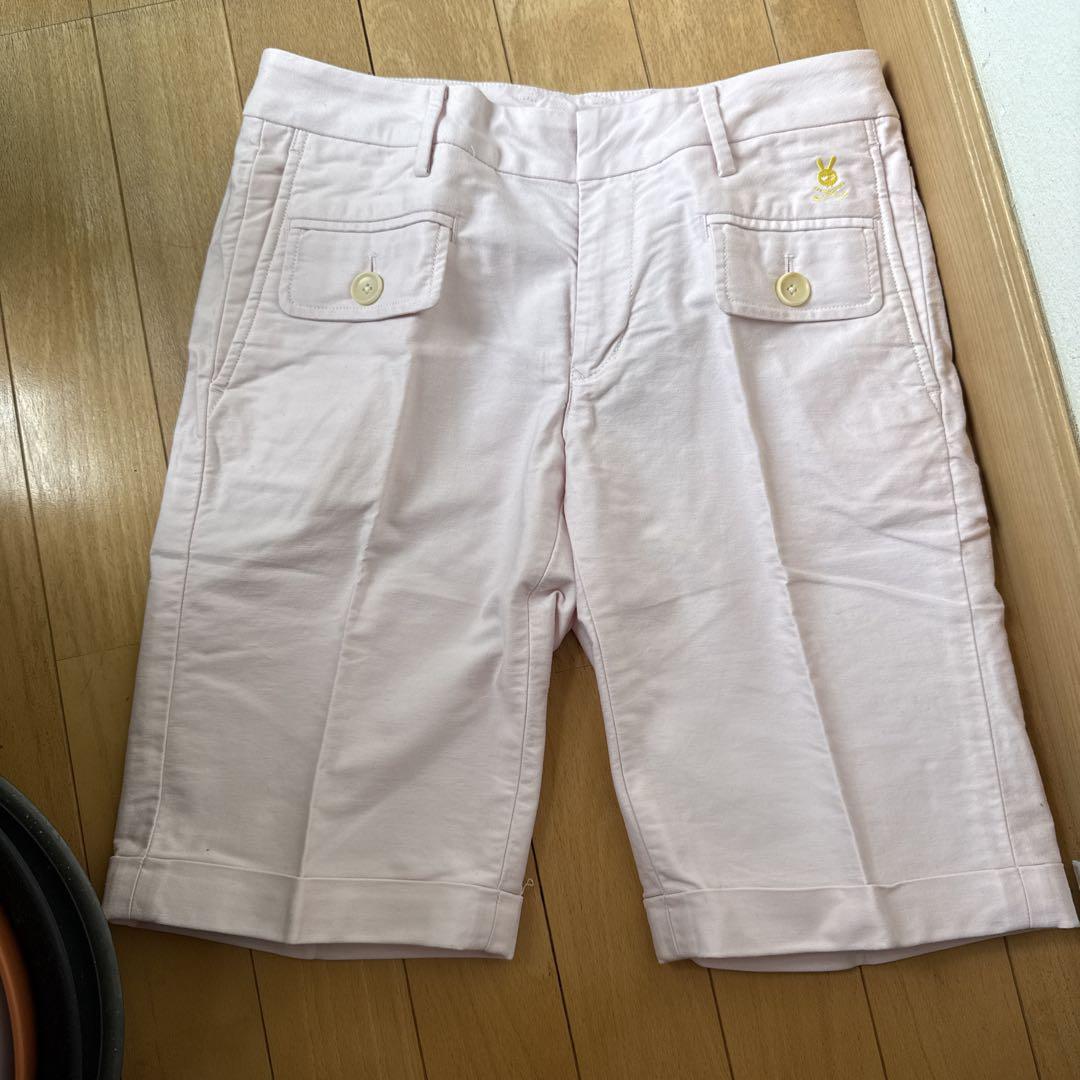 PEARLY GATES ピンクショートパンツ タグ付き　新品 PEARLY GATESウサギロゴ ピンクショートパンツ - メルカリ