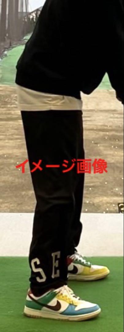 WIND AND SEAロゴ入りブラックナイロンパンツ Mサイズ ウィンダンシー