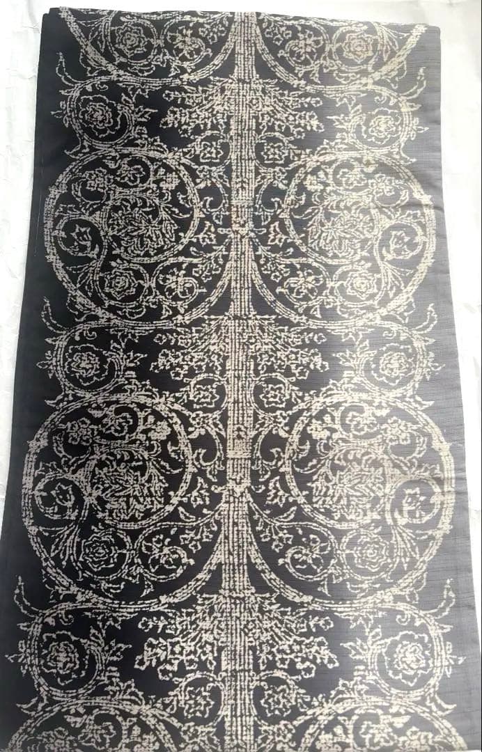 未使用品　ノートルダム　　染め袋帯　黒　グレージュ　ぼかし　全通　洒落袋帯