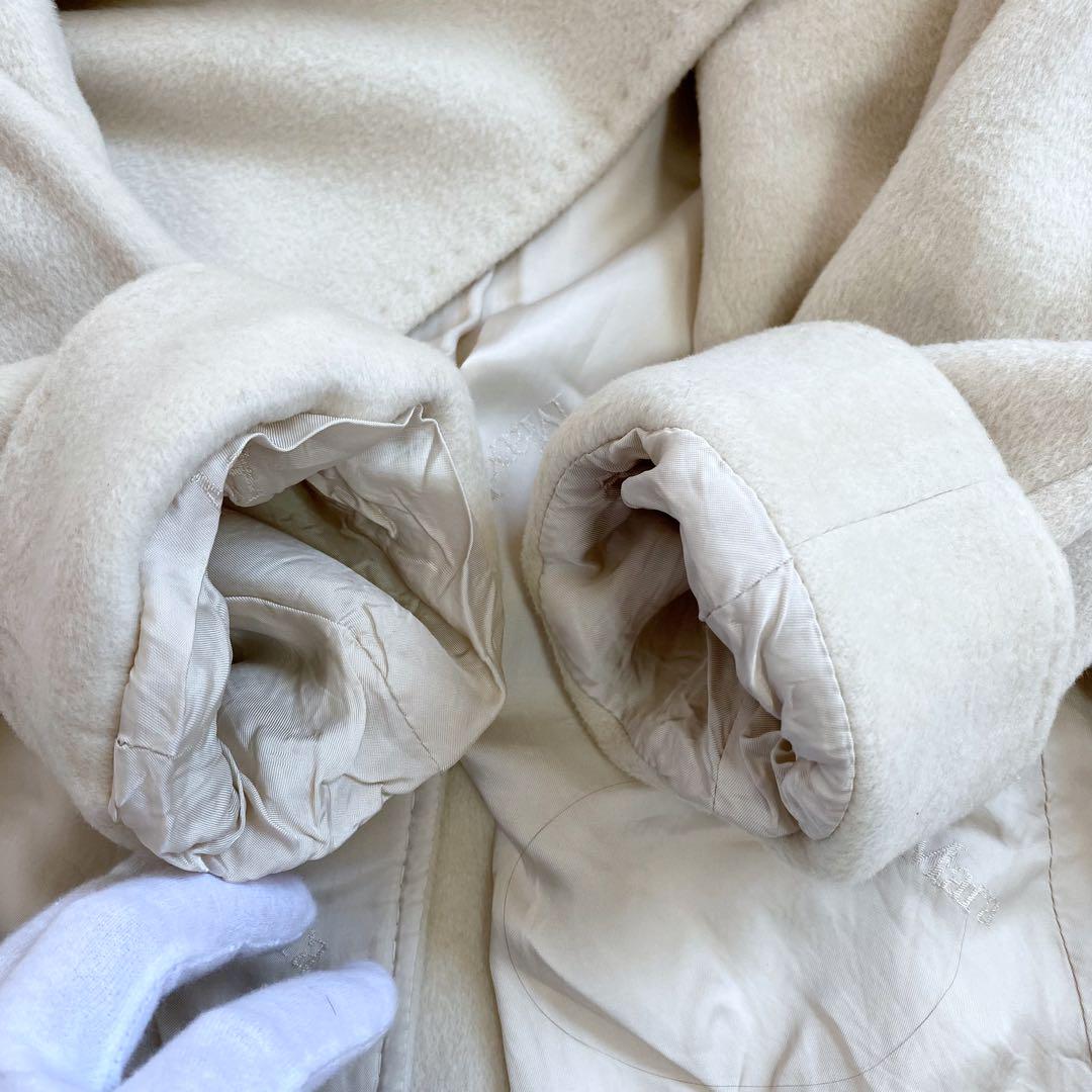 即日発送　美品　MAXMARA 白タグ　ベルテッドコート　ロング　カシミヤ混