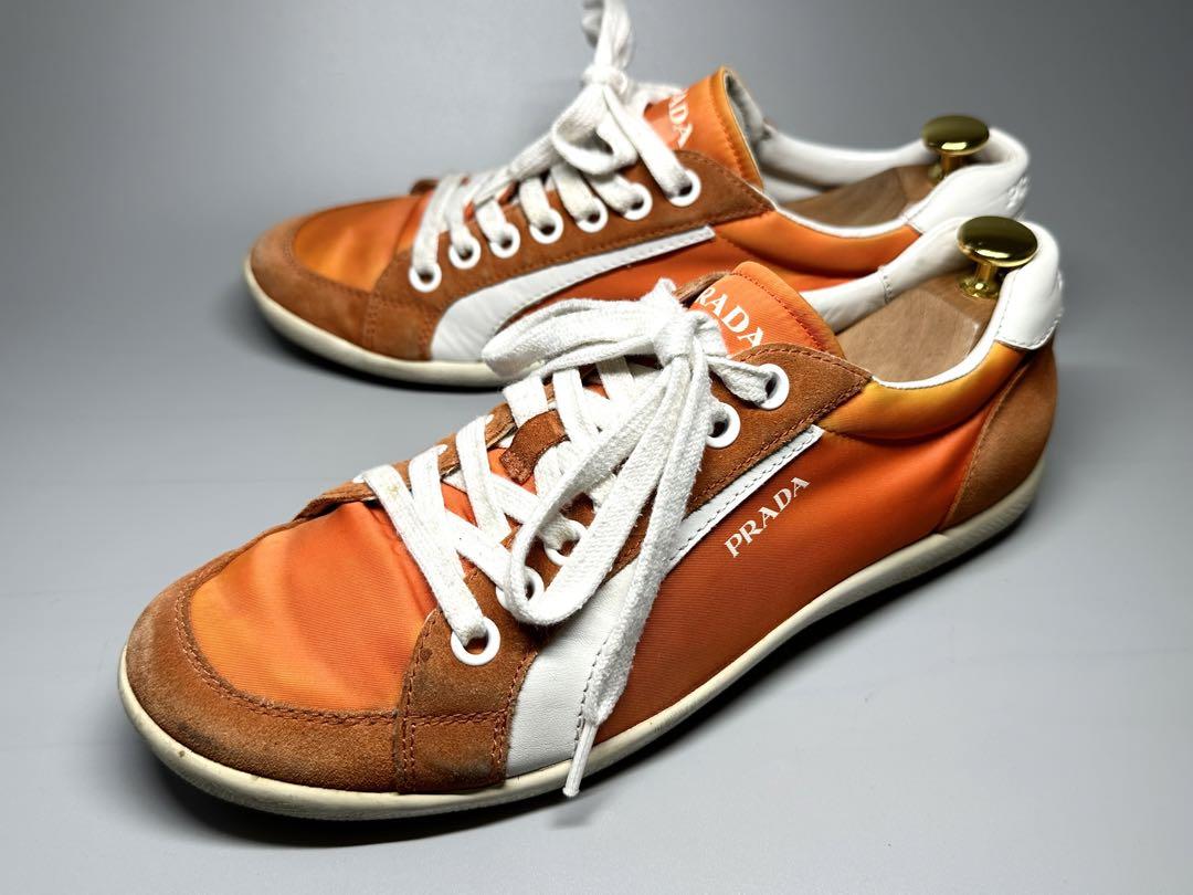 PRADA バレエシューズ 37.5(24.5cm相当) オレンジ系 レディース