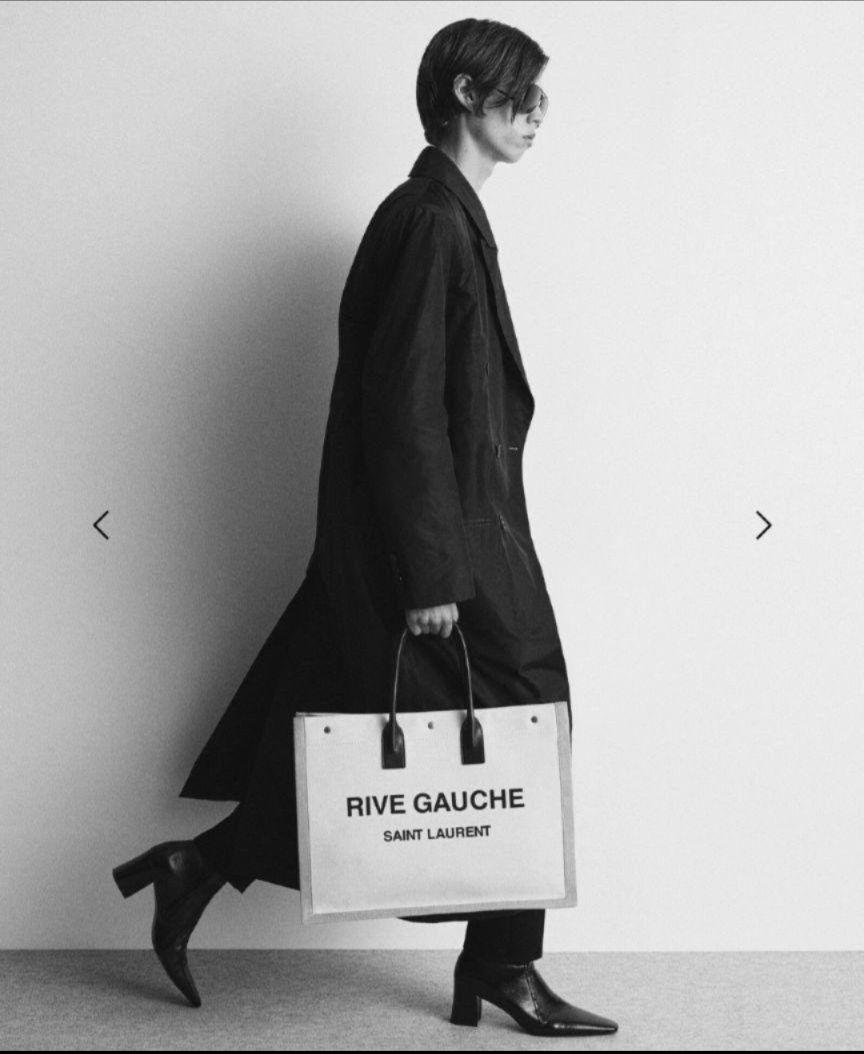 サンローラン　リヴゴーシュ　トートバッグ　キャンバス　ブラック 三越伊勢丹 | SAINT LAURENT/サンローラン_men通販