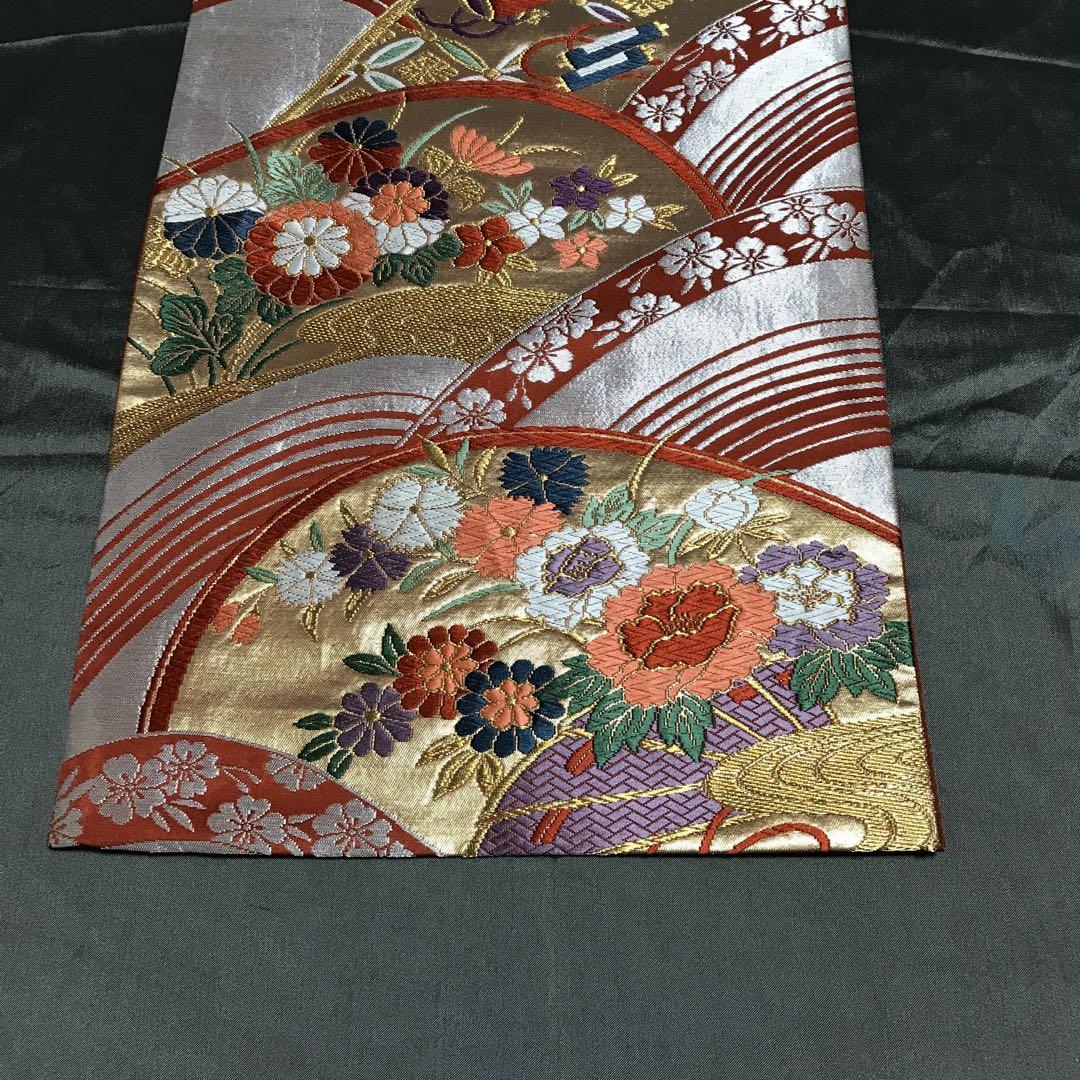愛亀舞映える花刺繍テーブルマット花瓶敷き２点セット帯リメイク^_^