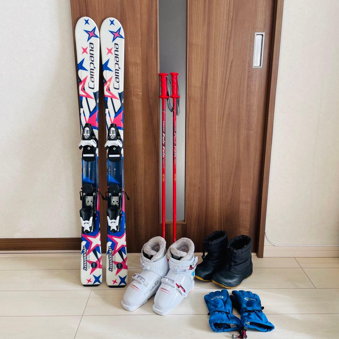 SWALLOW スキー110cm ブーツ19cm ポールセット キッズスキー子ども用 Swallow