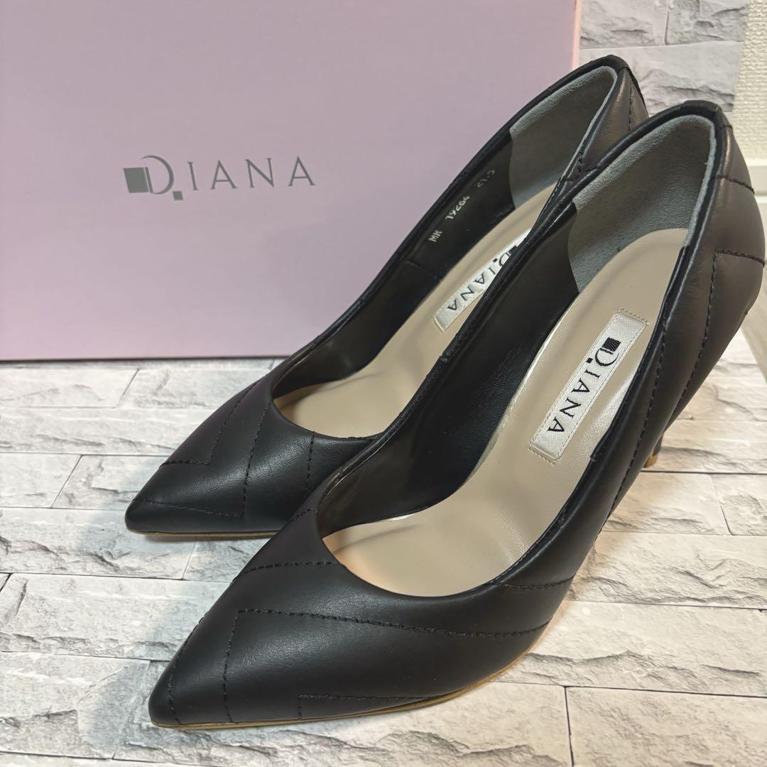 【未使用級】DIANA ブラック キルティングパンプス