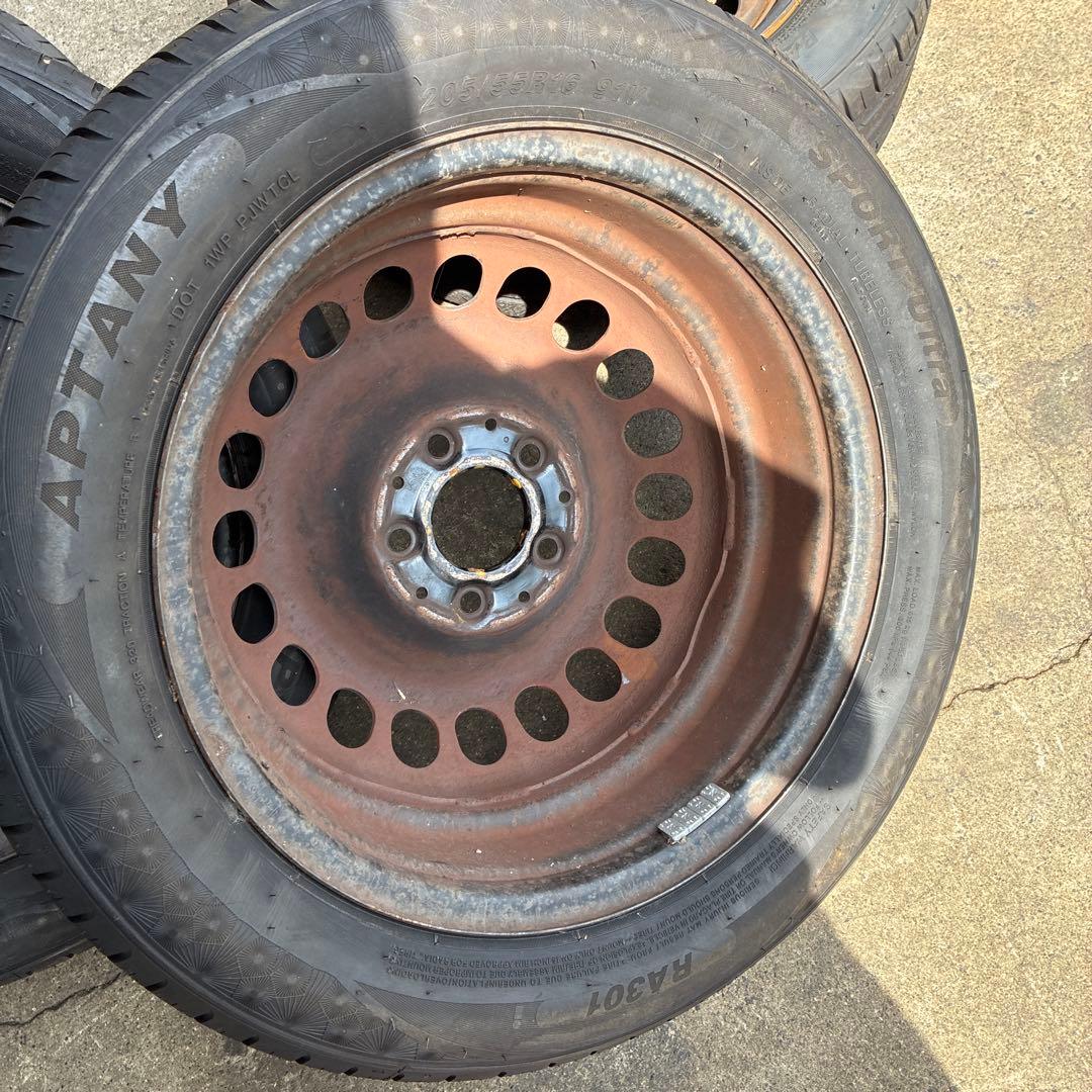 16インチスチールホイールタイヤ4本ベンツ純正 PCD112