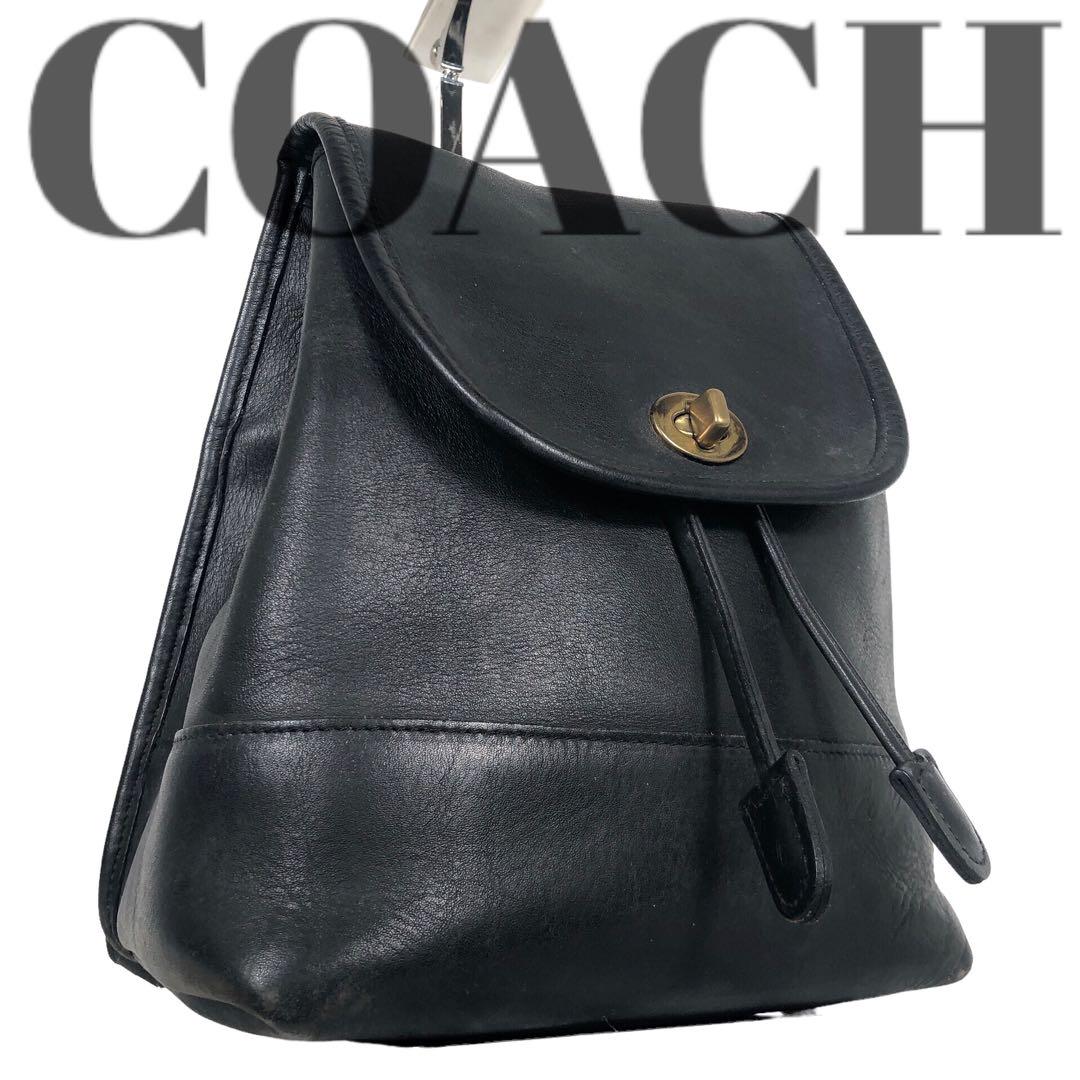 ◇美品◇COACH リュック　 オールドコーチ　ターンロック　レザー　黒ブラック