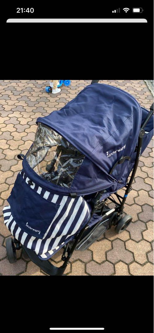 Kinderwagon ダブルベビーカー ネイビー