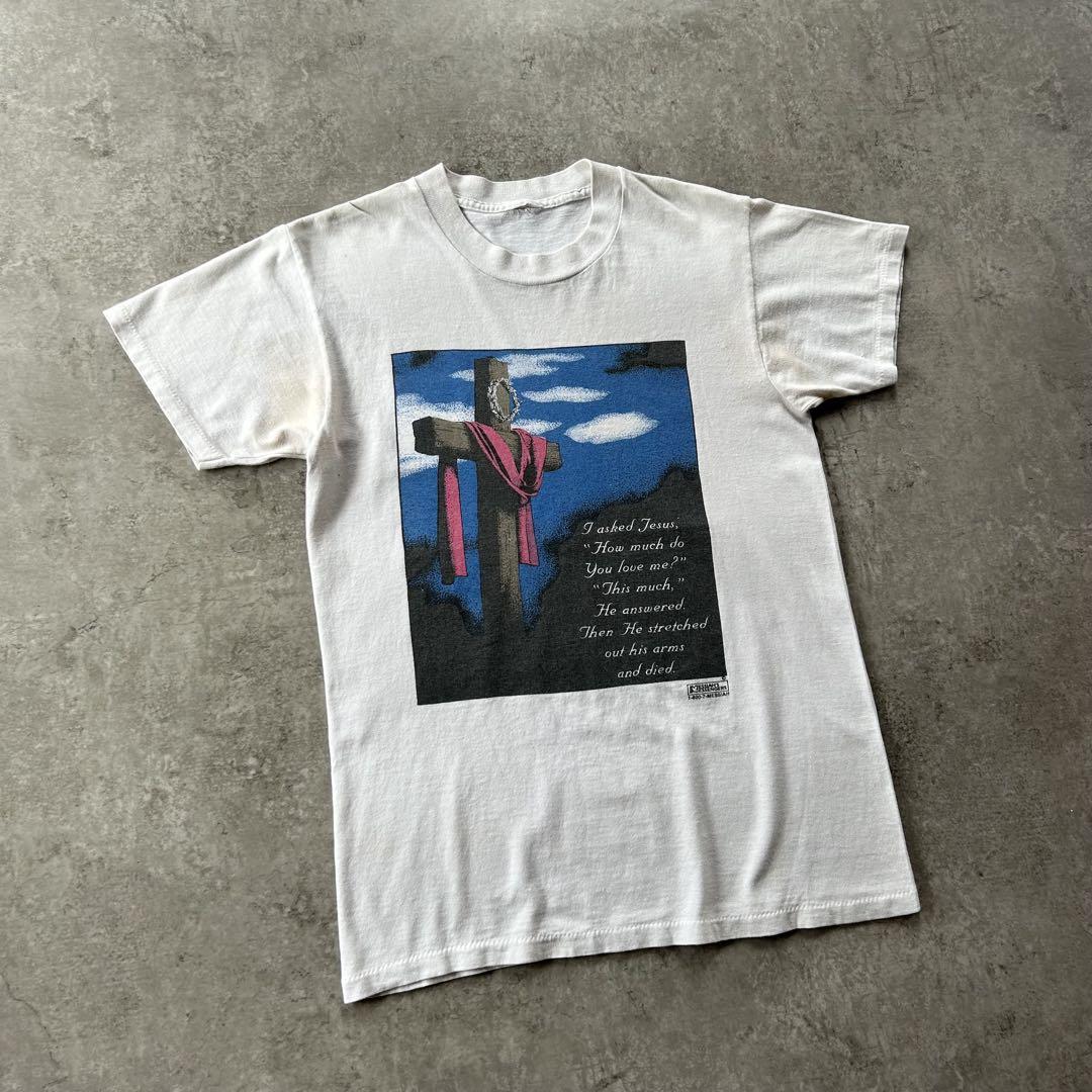 80s90s ジーザスtシャツ USA製 ホワイト M相当 キリスト
