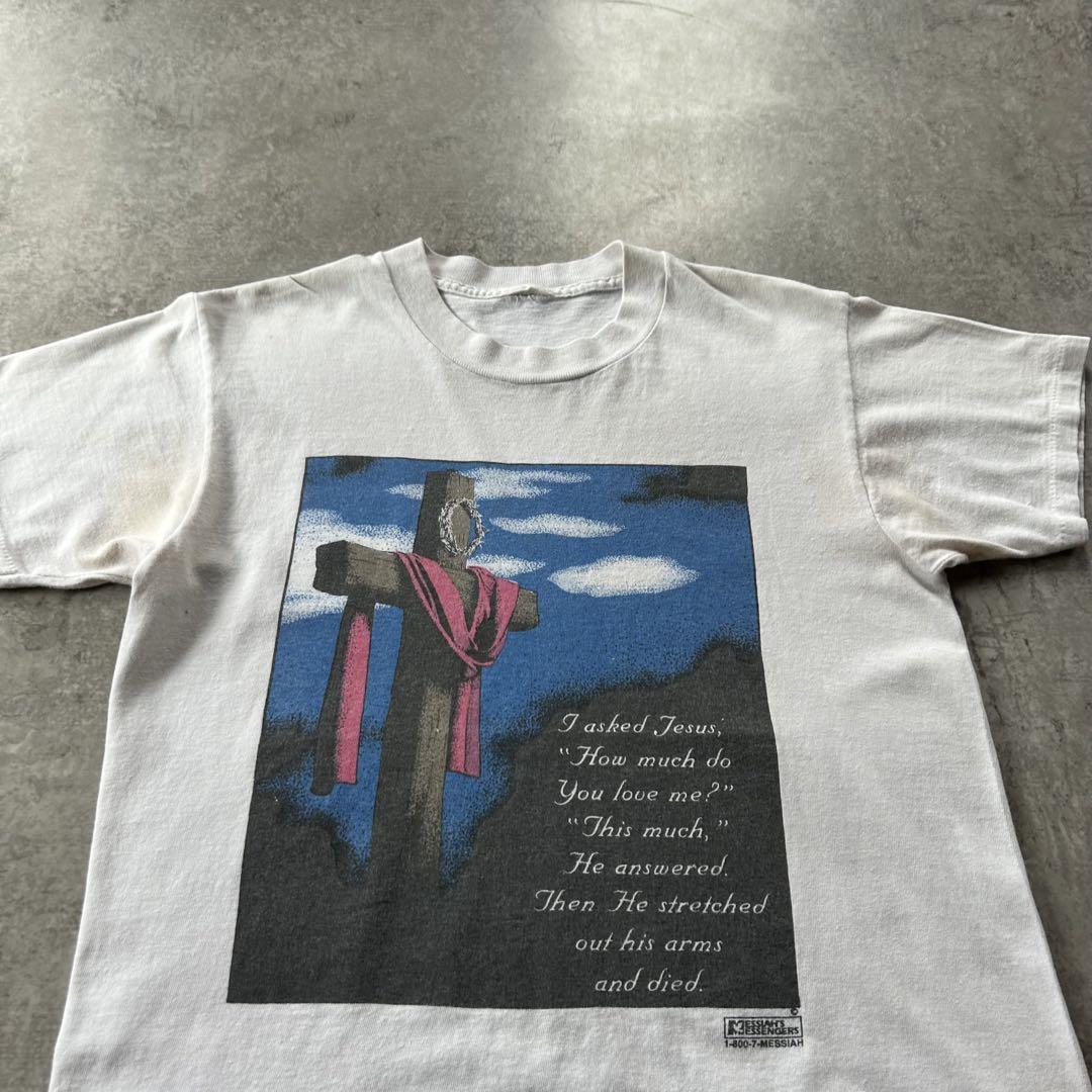 80s90s ジーザスtシャツ USA製 ホワイト M相当 キリスト