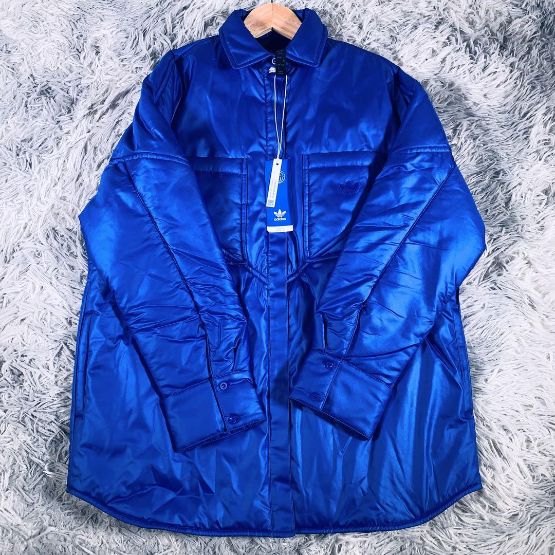 adidas【M】blue version PADDED SHIRT 青　未来系