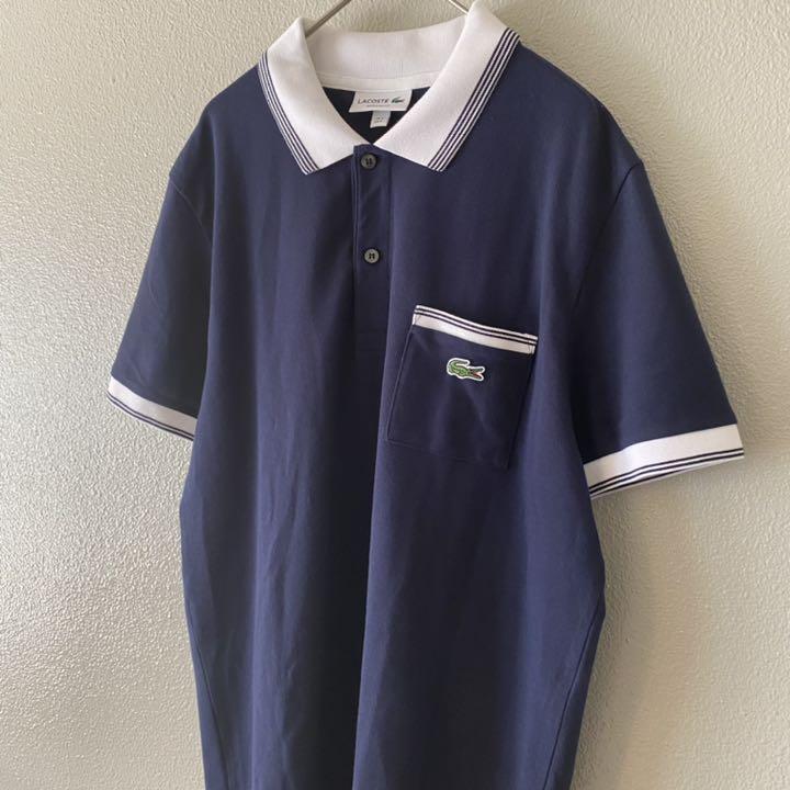 即納新作 極美品 半袖ポロシャツ ワンポイントロゴ ポケット gdsfF-m66374097117 LACOSTE ラコステ 国産大得価