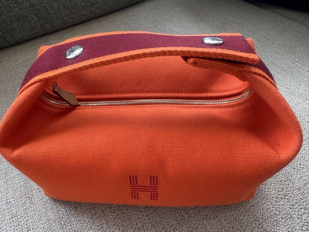 HERMES エルメス オレンジ バスポーチ ブリッドアブラック PM