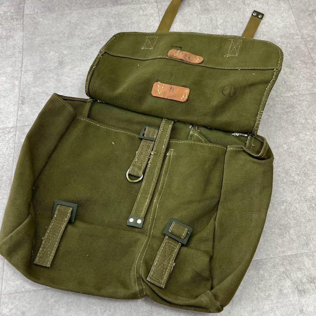 中古 ショルダー バッグ 70s ミリタリー ダック地 緑 グリーン spe 23jul11 斜めがけ デッドストック 50年代  米軍実品 M-51 コットン