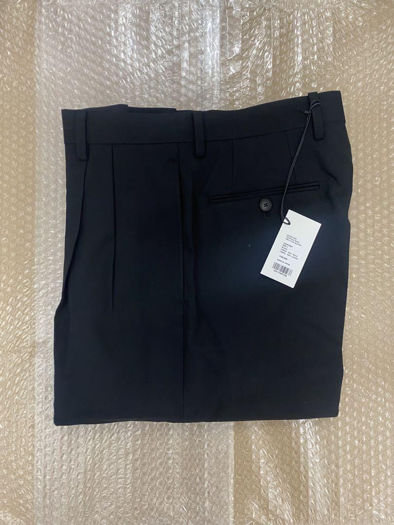 パンツ SUPER FINE TROPICAL WOOL TWO TUCK SLACKS