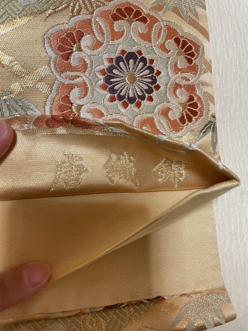 訪問着フルセット 絞り 金彩 花扇 唐織錦 本金箔 正絹 薄緑
