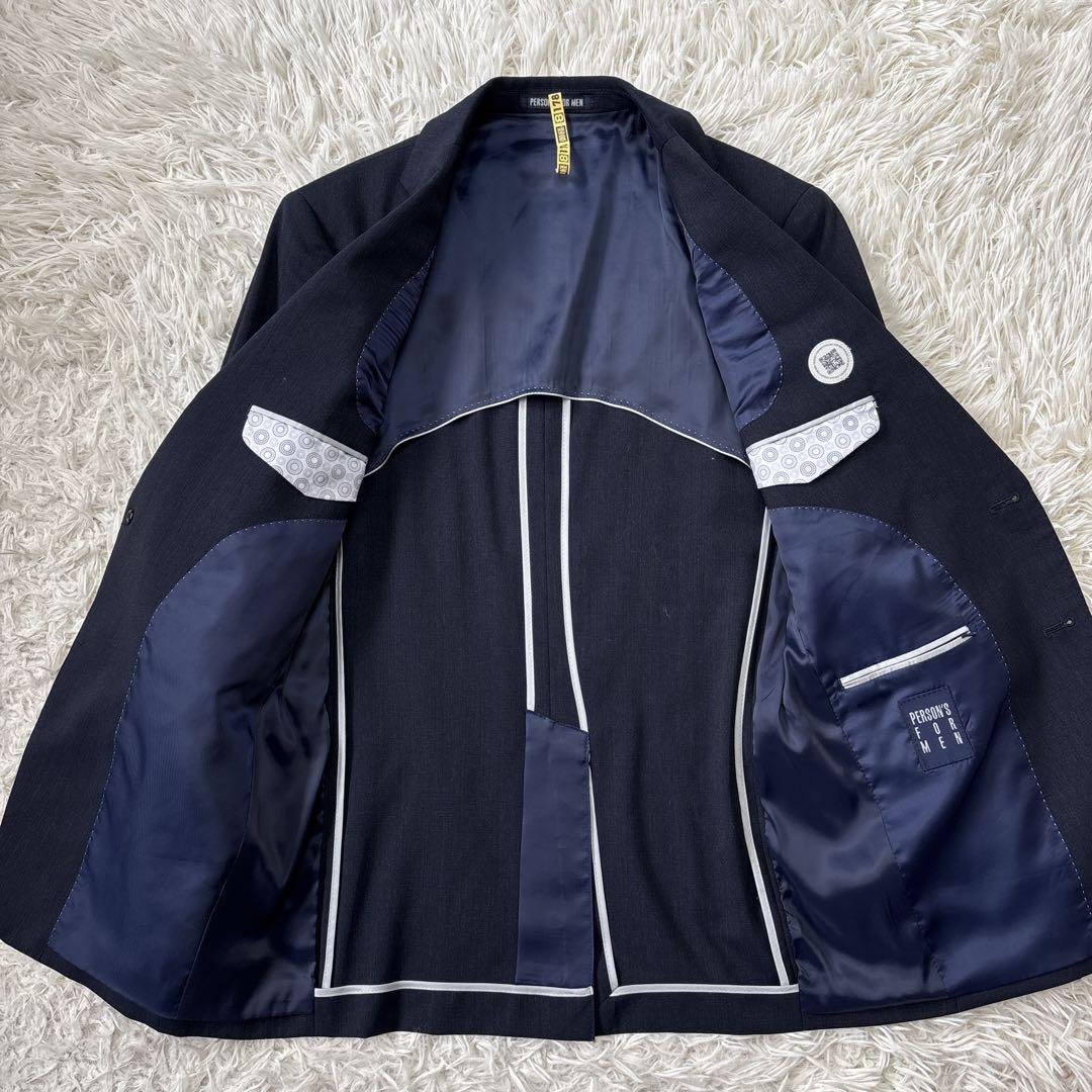 極美品【パーソンズフォーメン】洋服の青山　4点セット　濃紺　ネクタイ付　YA5