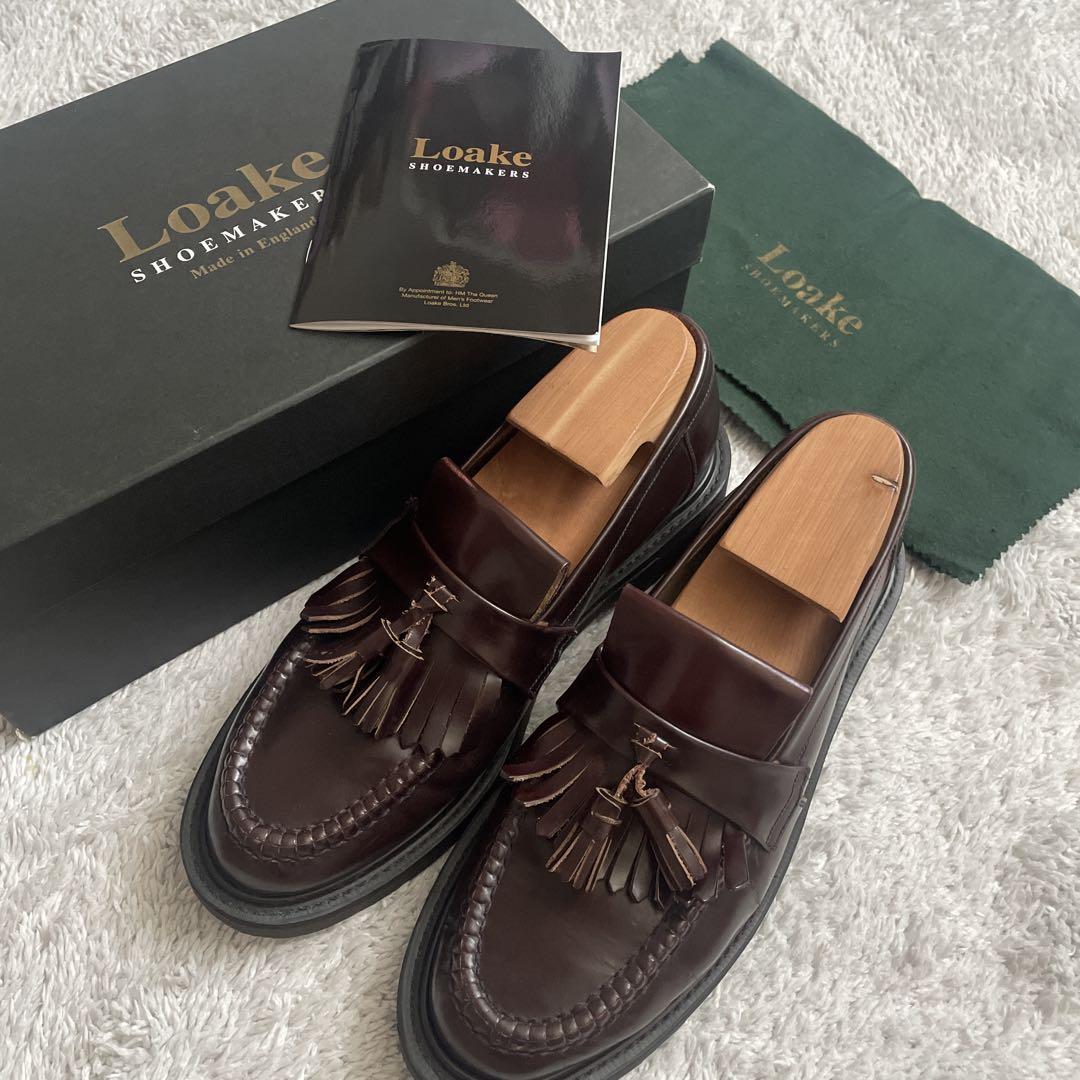 LOAKE ローク タッセルローファー ブライトン バーガンディ 7 1/2EX