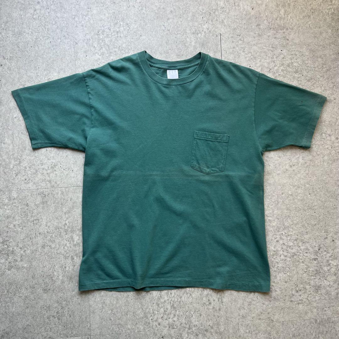 USA製 90s OLD GAP ポケットTシャツ 無地 古着 90s USA製 GAP 無地 ソリッド 100%コットン ポケット T