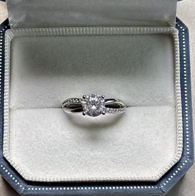 遗品整理」K18金1CT 刻印 ダイャモンド リング，12#