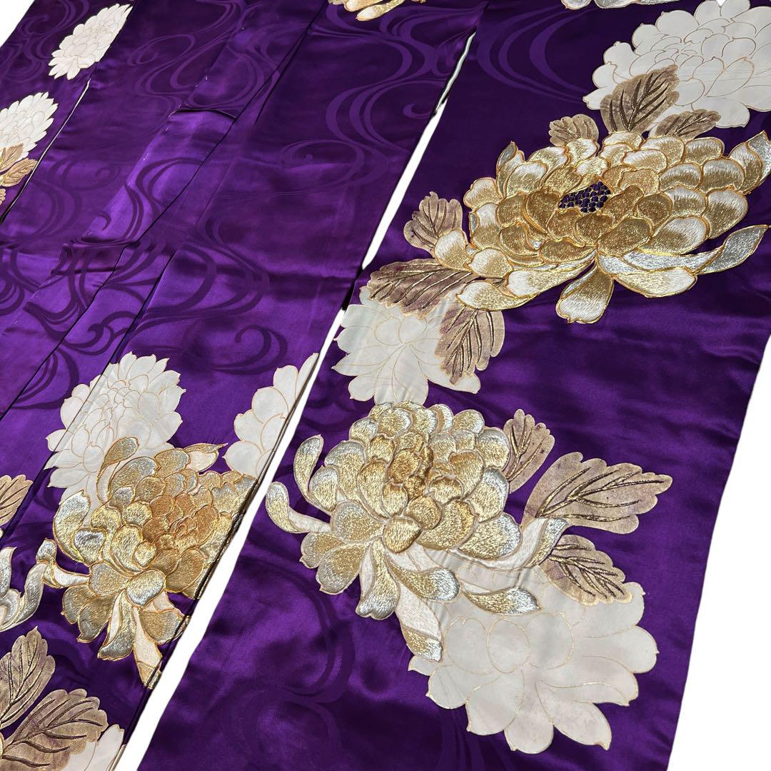 あ719)アンティーク振袖㊗️光沢のある紫 刺繍尽くし✨金駒刺繍 あ719)アンティーク振袖㊗️光沢のある紫 刺繍尽くし✨金駒刺繍