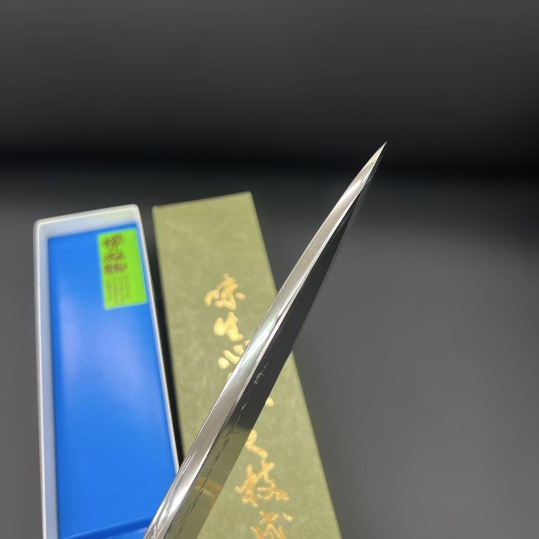 青鋼はがね本鍛錬出刃包丁150mm水牛白八角柄マチ磨き裏押し済み新品、♥