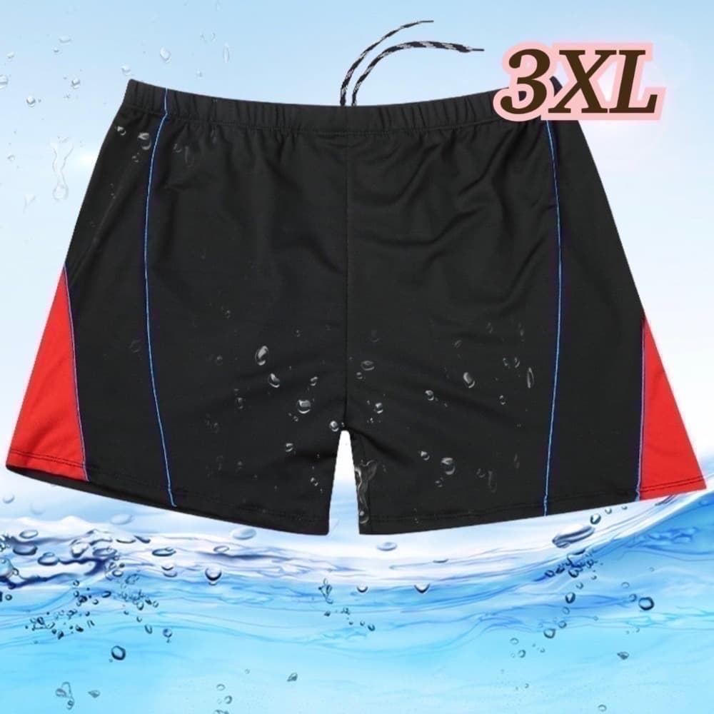 【3XL】レッド 水着 海水パンツ ジム 大きいサイズ ハーフパンツ 海パン①