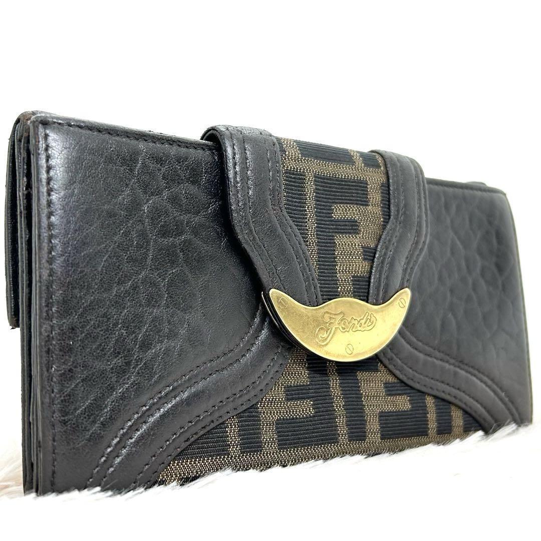 FENDI フェンディ ズッカ柄 長財布 ホワイトレザー 保管袋付き FENDI - 【希少】FENDI フェンディ pvcレザー 長財布 ズッカ柄