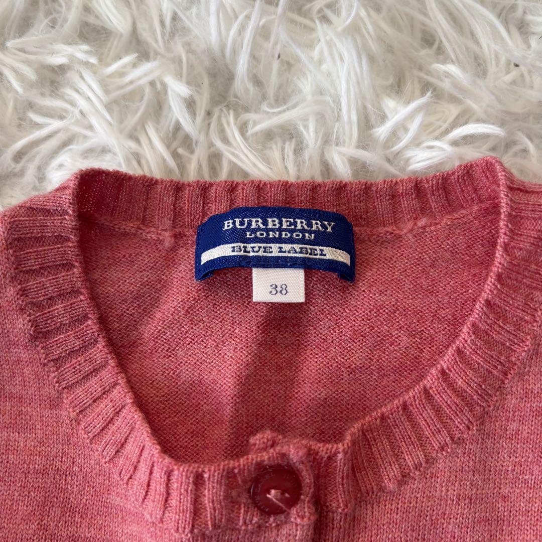 バーバリーブルーレーベル 長袖カーディガン ピンク サイズ38*BD646 Burberry Blue Label(バーバリーブルーレーベル) カーディガン