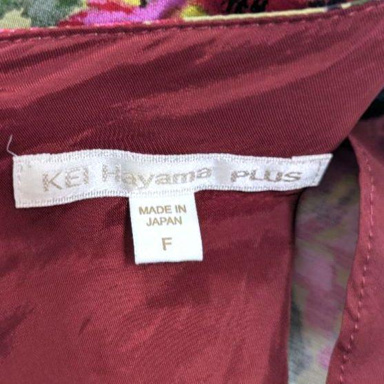 KEI Hayama PLUS 花柄半袖チュニック ワンピース シルク使用