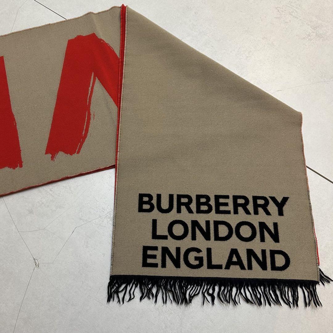 BURBERRY ウール シルク LOVE マフラー BURBERRY ウール シルク LOVE マフラー