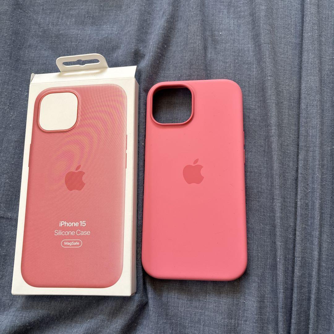 純正iPhone15 シリコンケース ピンク MagSafe対応 - iPhone