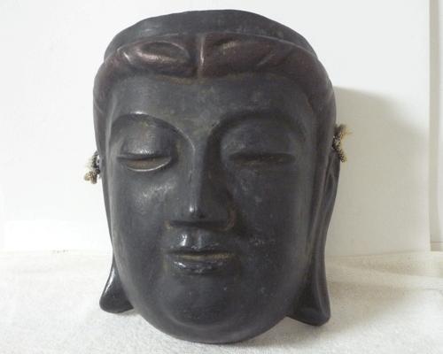 木彫り　木製　仏像お面　レトロ　アンティーク　当時物