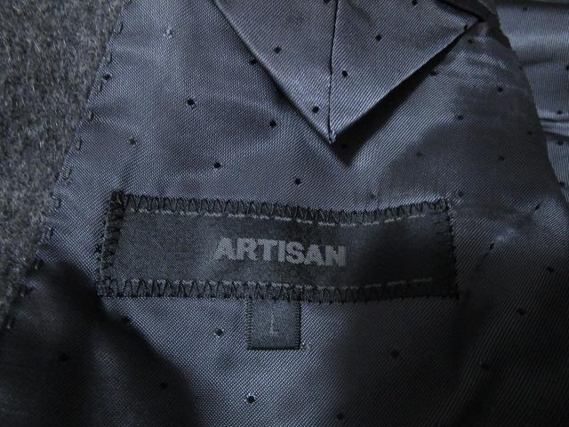 日本製安い アルチザン グレー ARTISAN 9GcYE-m66415845080 カシミヤブレンド ウールコート 国産新品